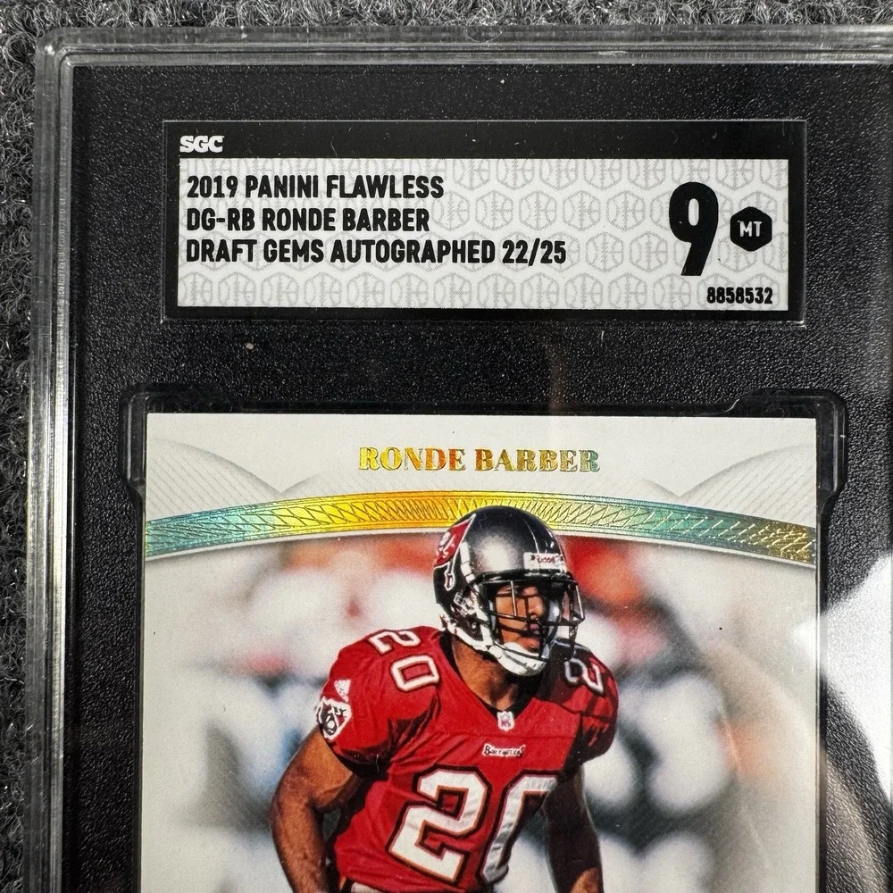 2019 Panini Flawless Draft Gems Ronde Barber Auto #DG-RB 22/25 Buccaneers HOF
